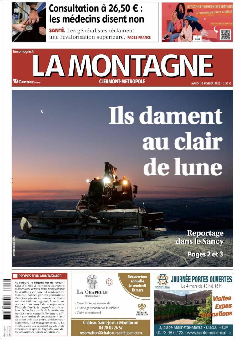 Portada de La Montagne (Francia)