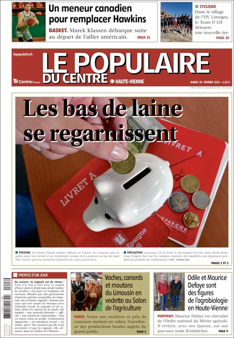 Portada de Le Populaire du Centre (France)