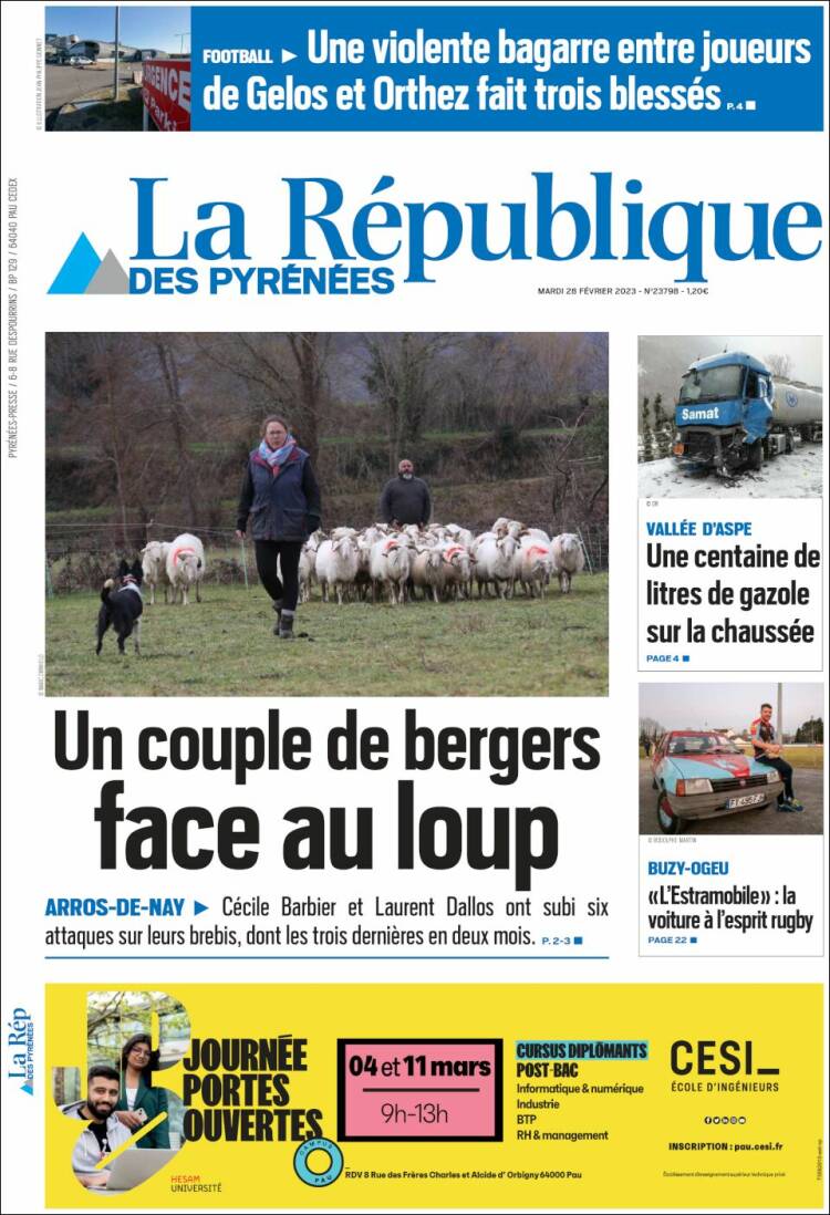 Portada de La République des Pyrénées (France)