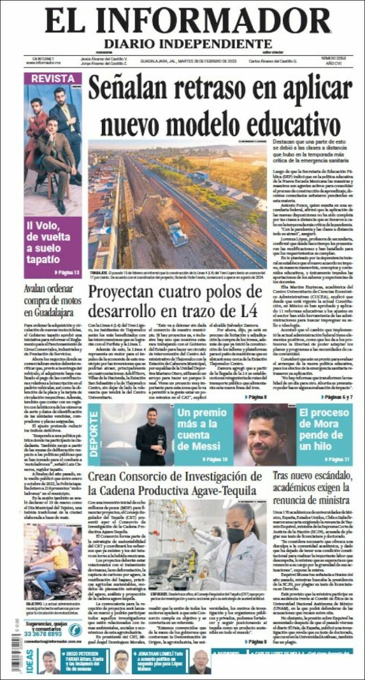 Portada de El Informador (M&eacute;xico)