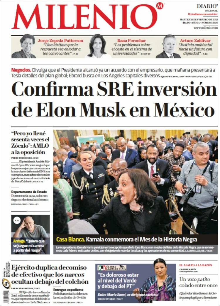 Portada de Milenio (M&eacute;xico)