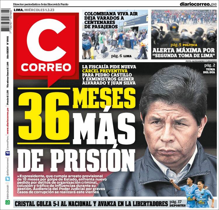 Portada de Diario Correo (Peru)