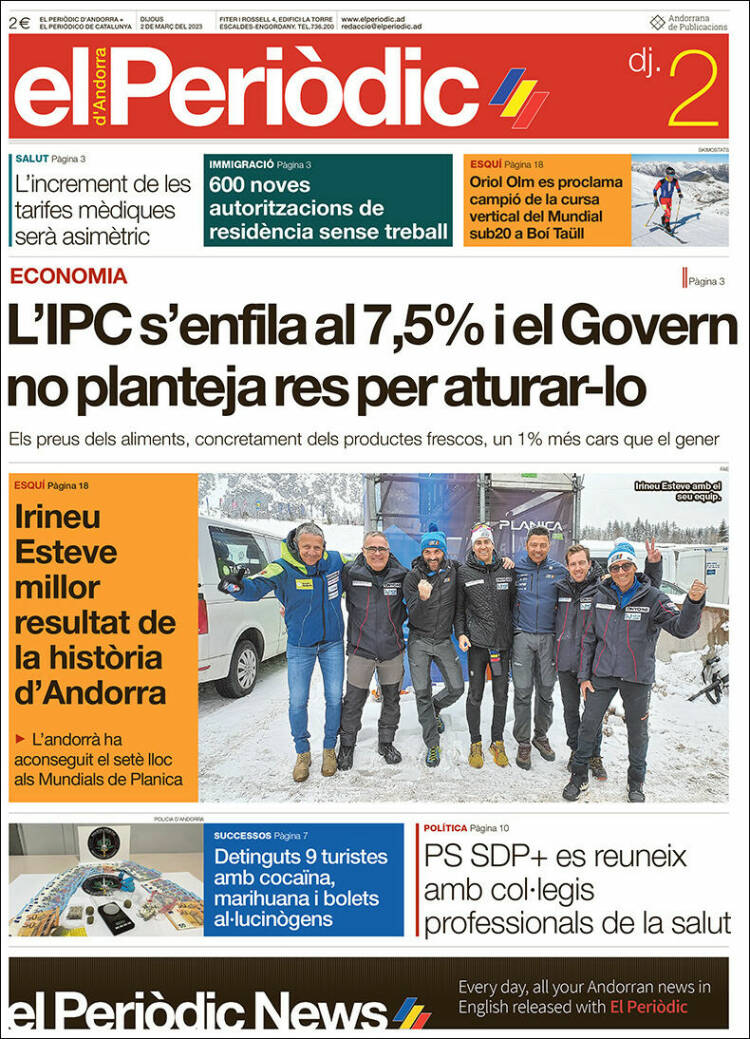 Portada de El Periòdic d'Andorra (Andorra)