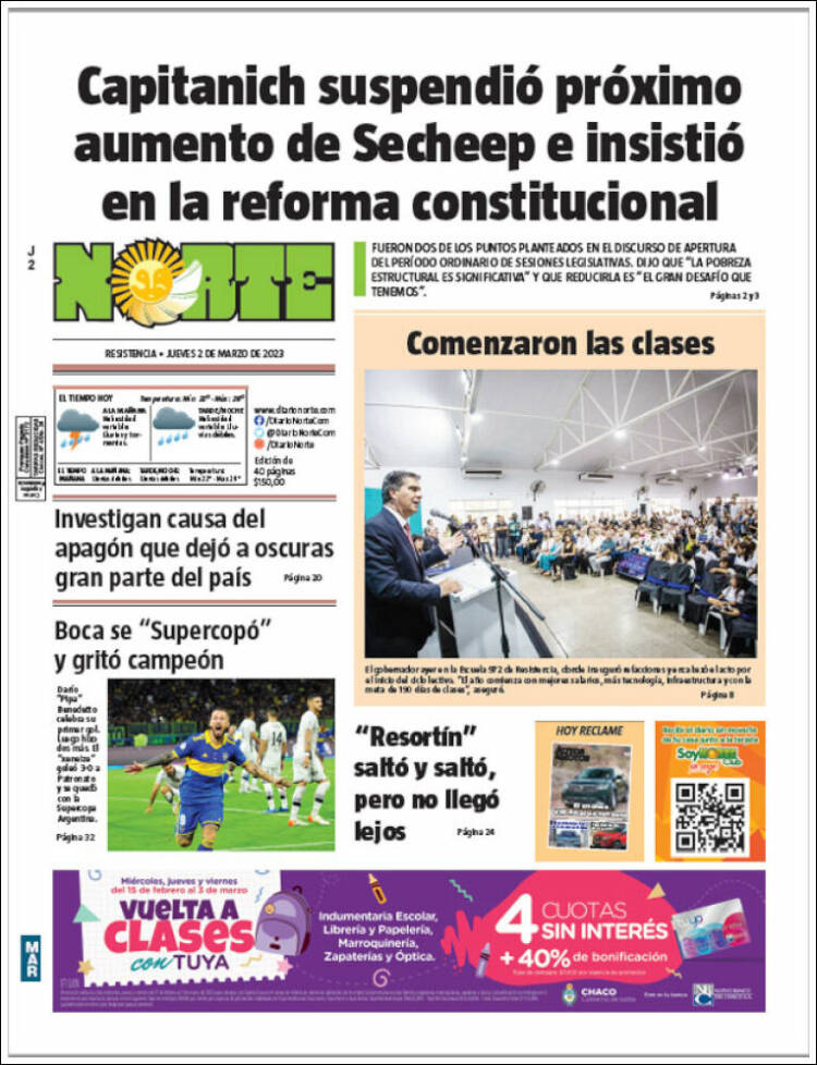 Portada de Diario Norte (Argentina)