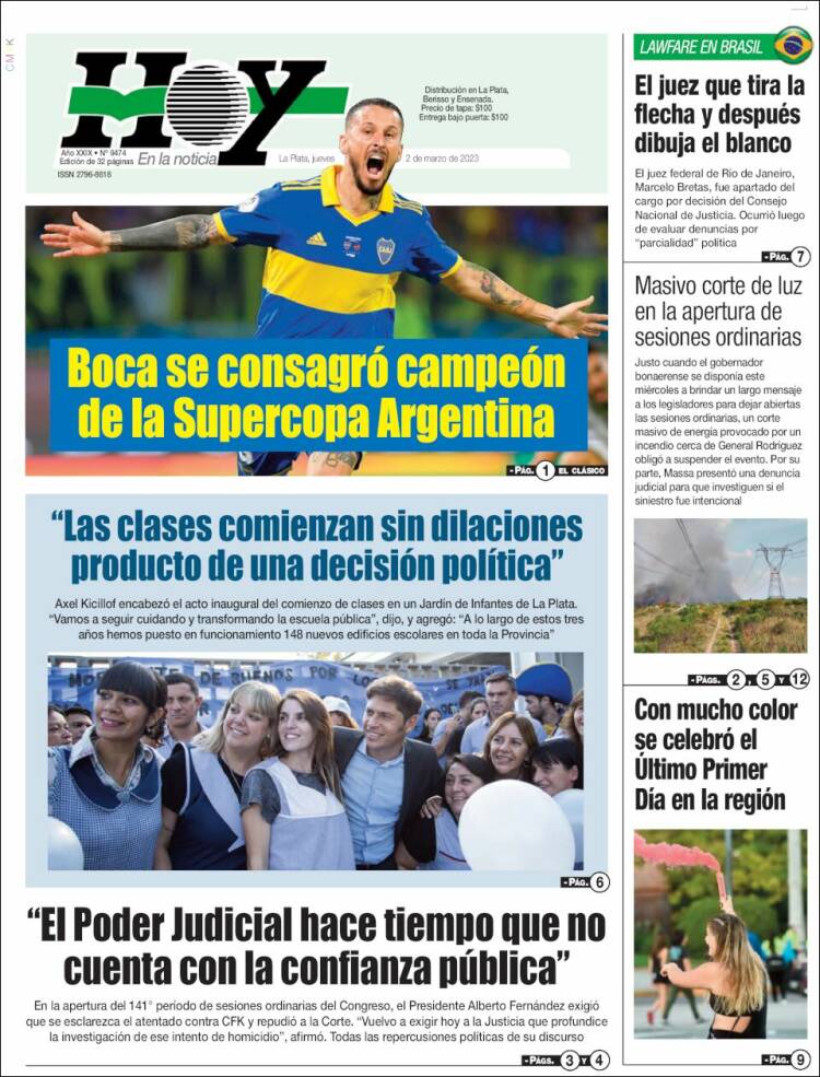 Portada de Diario Hoy (Argentina)