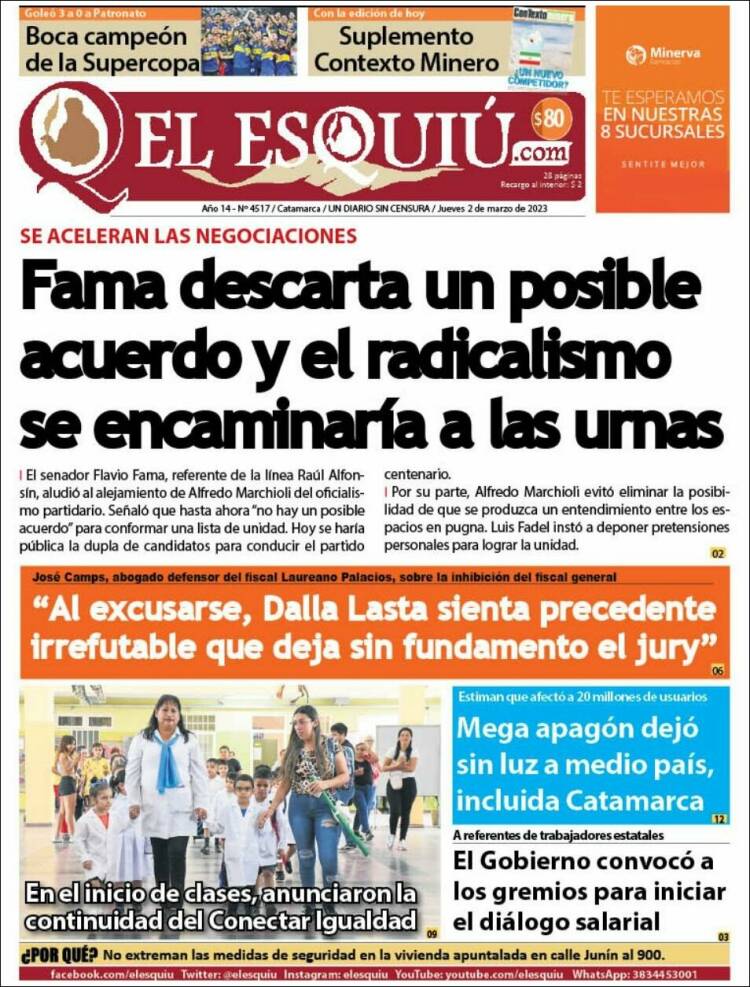 Portada de El Esquiu (Argentina)