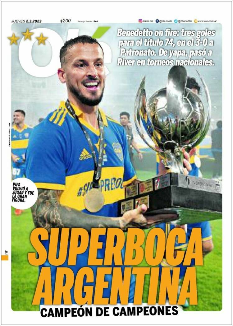 Portada de Olé (Argentina)