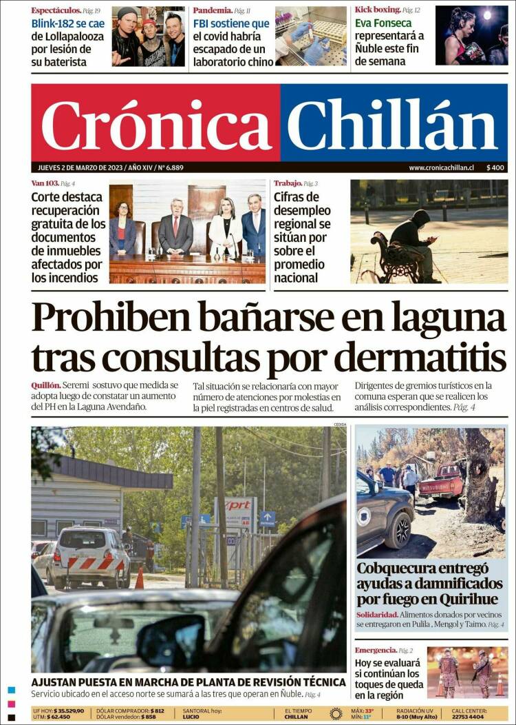 Portada de Crónica Chillán (Chili)