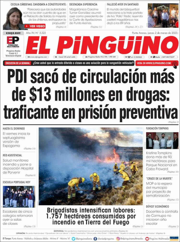 Portada de El Pingüino (Chili)