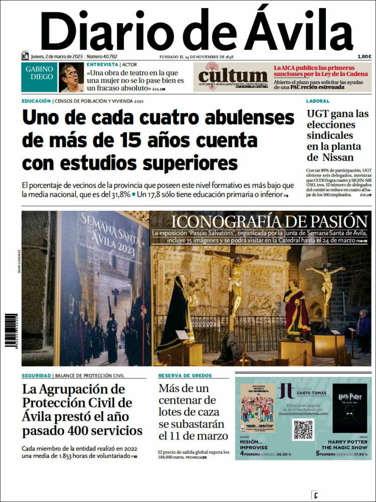 Portada de Diario de Ávila (España)