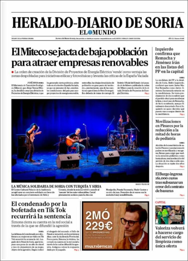 Portada de Diario de Soria (España)