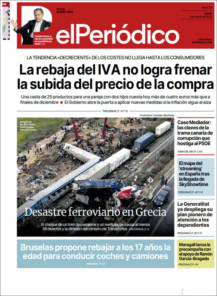 Portada de El Periódico (España)