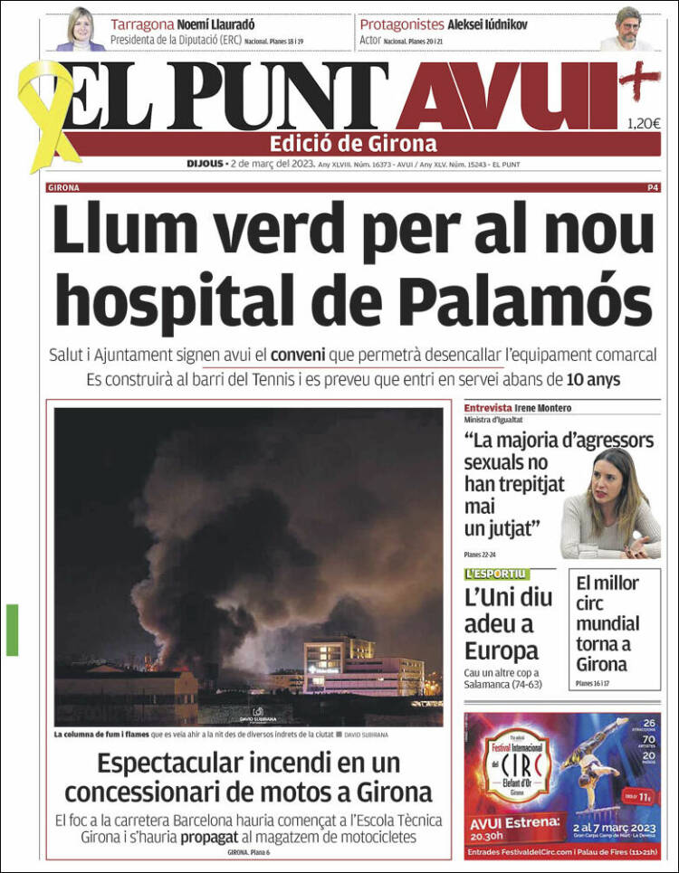 Portada de El Punt Avui - Girona (España)