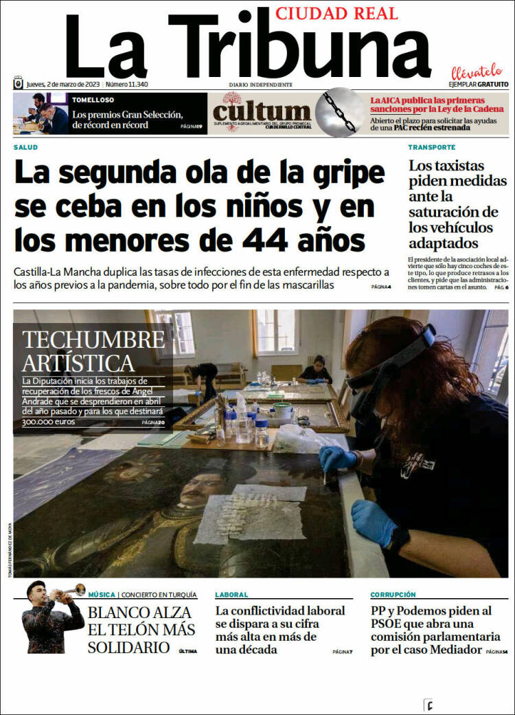 Portada de La Tribuna de Ciudad Real (España)