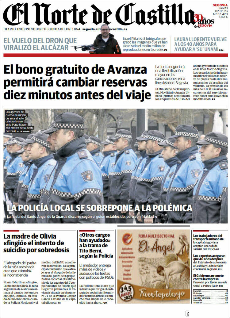 Portada de Norte de Castilla - Segovia (España)