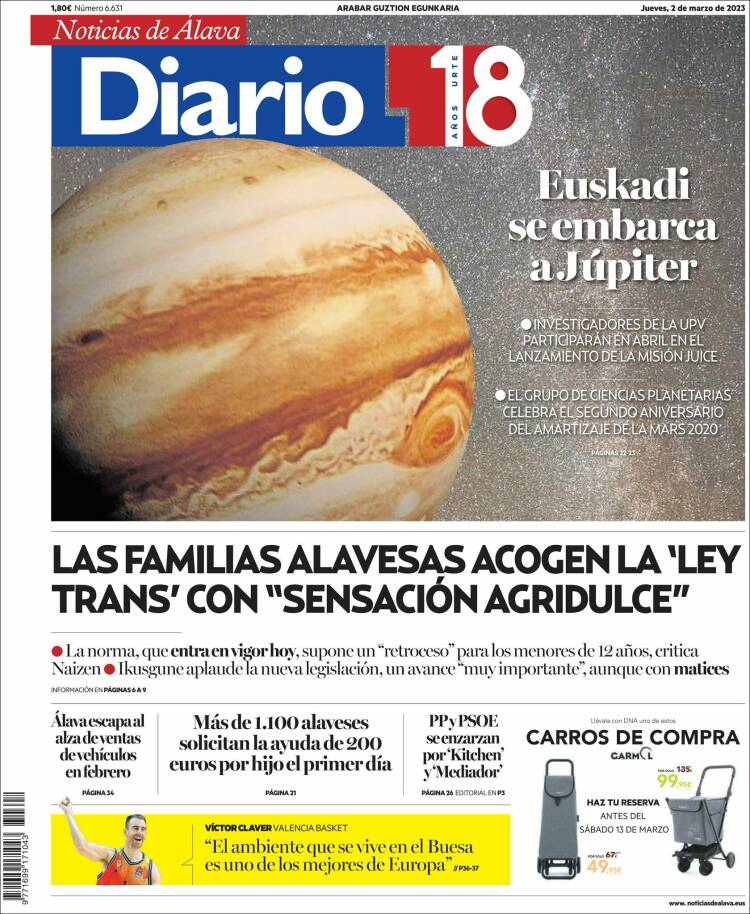 Portada de Noticias de Álava (España)