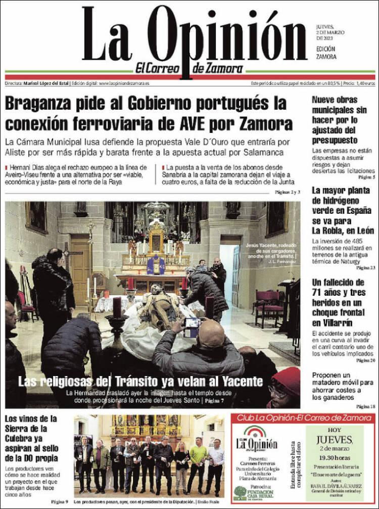 Portada de La Opinión - El Correo de Zamora (España)