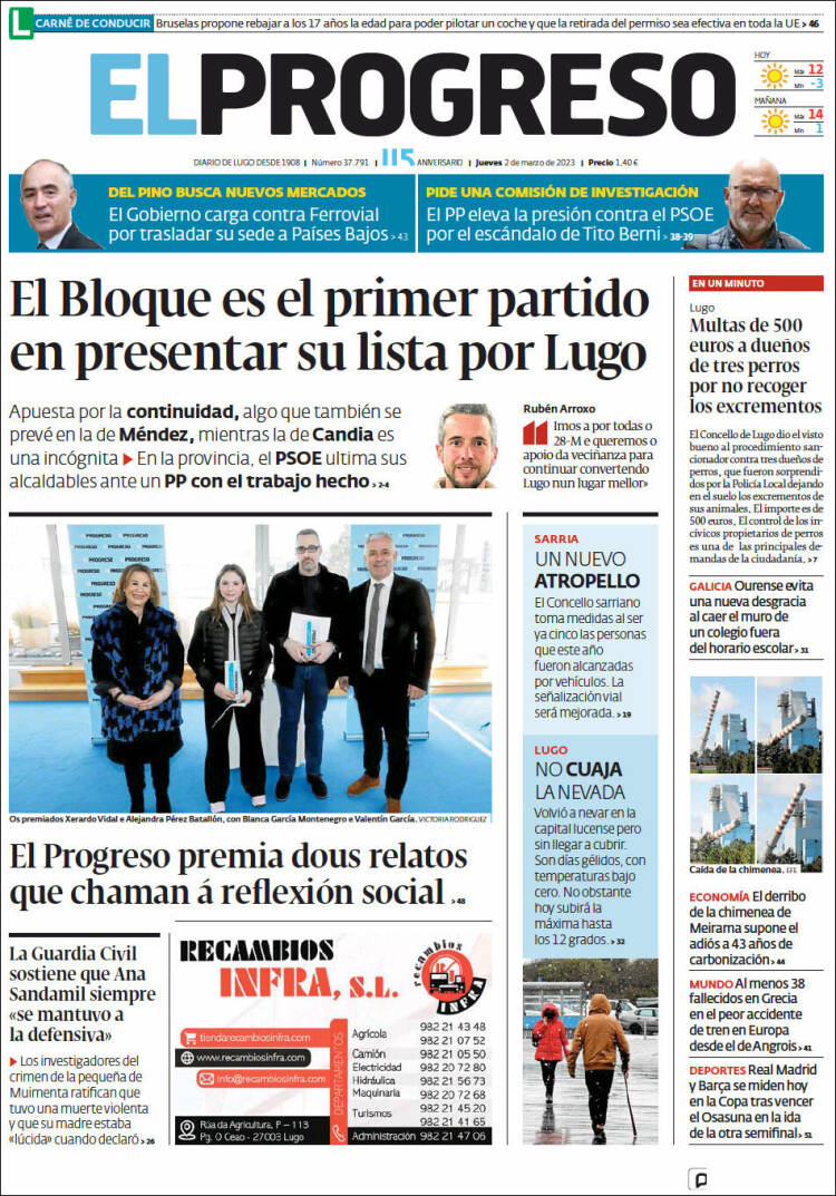 Portada de El Progreso (España)