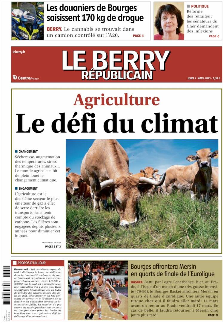 Portada de Berry Republicain (Francia)