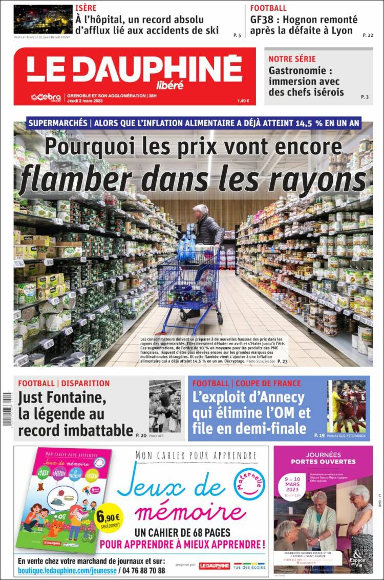 Portada de Le Dauphiné Libéré (Francia)