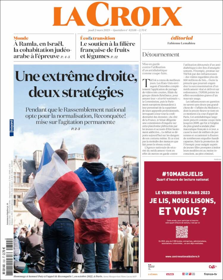 Portada de La Croix (Francia)