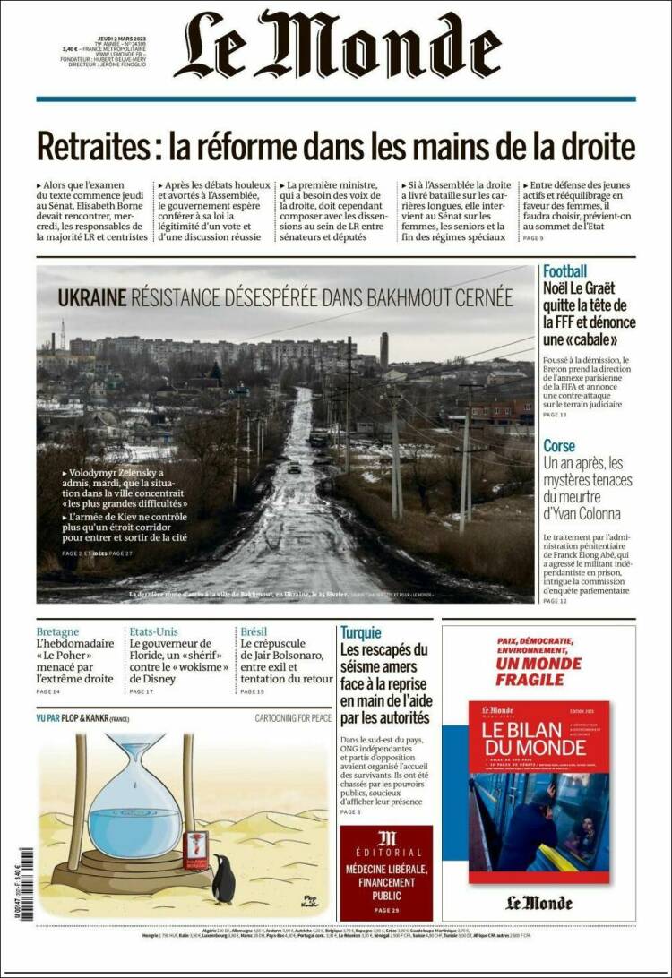 Portada de Le Monde (Francia)