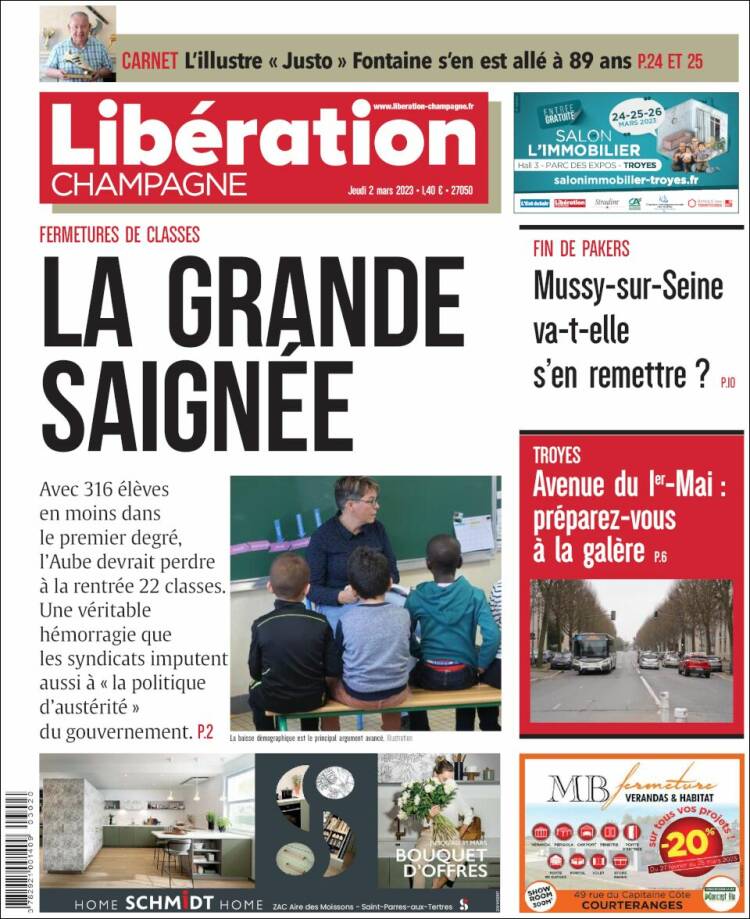 Portada de Libération Champagne (Francia)