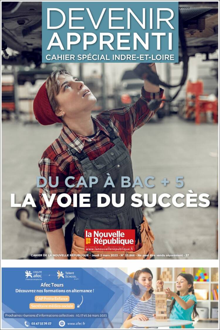 Portada de La Nouvelle Republique (Francia)