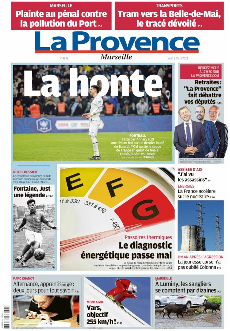 Portada de La Provence (Francia)