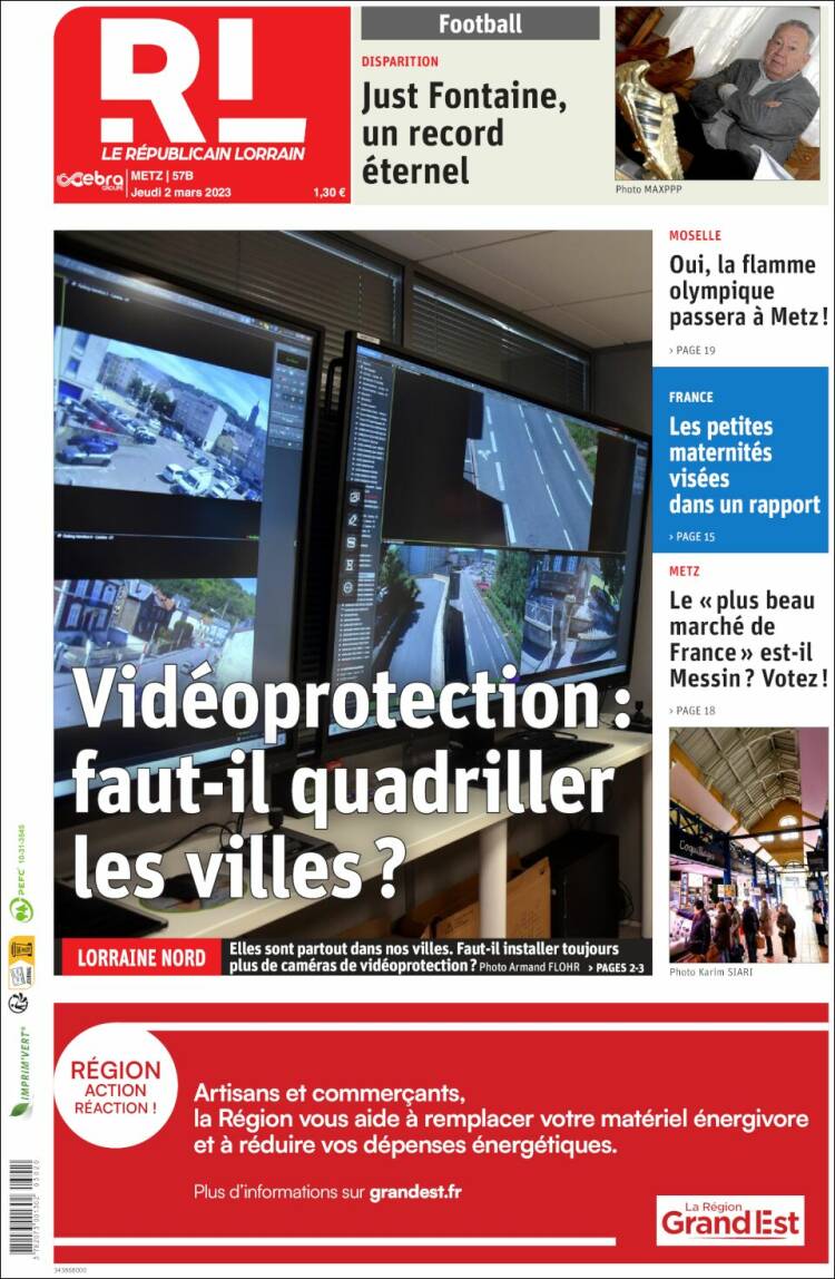 Portada de Le Republicain Lorrain (Francia)