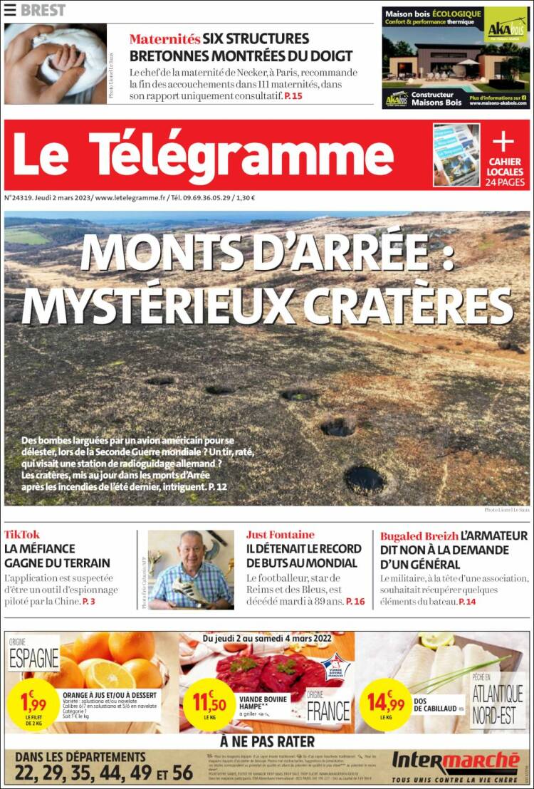 Portada de Télégramme (Francia)