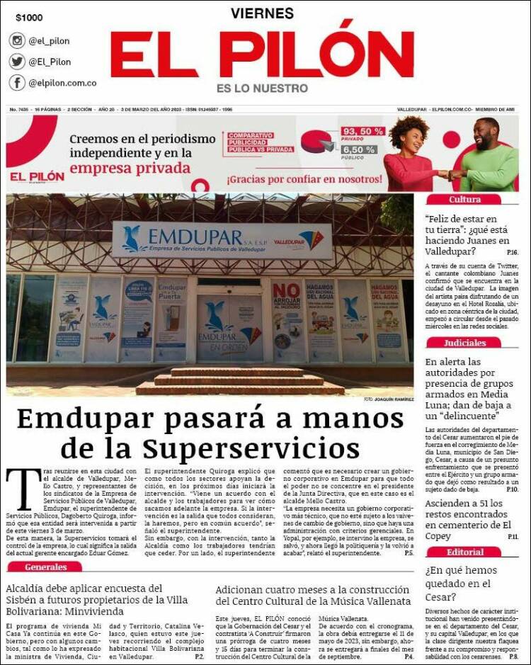 Portada de El Pilón (Colombia)