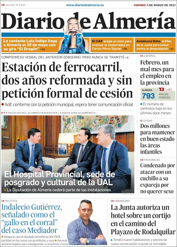 Portada de Diario de Almería (España)