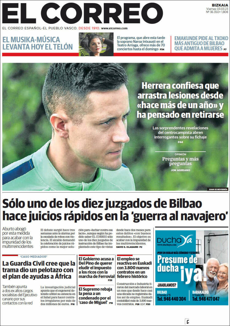 Portada de El Correo (España)
