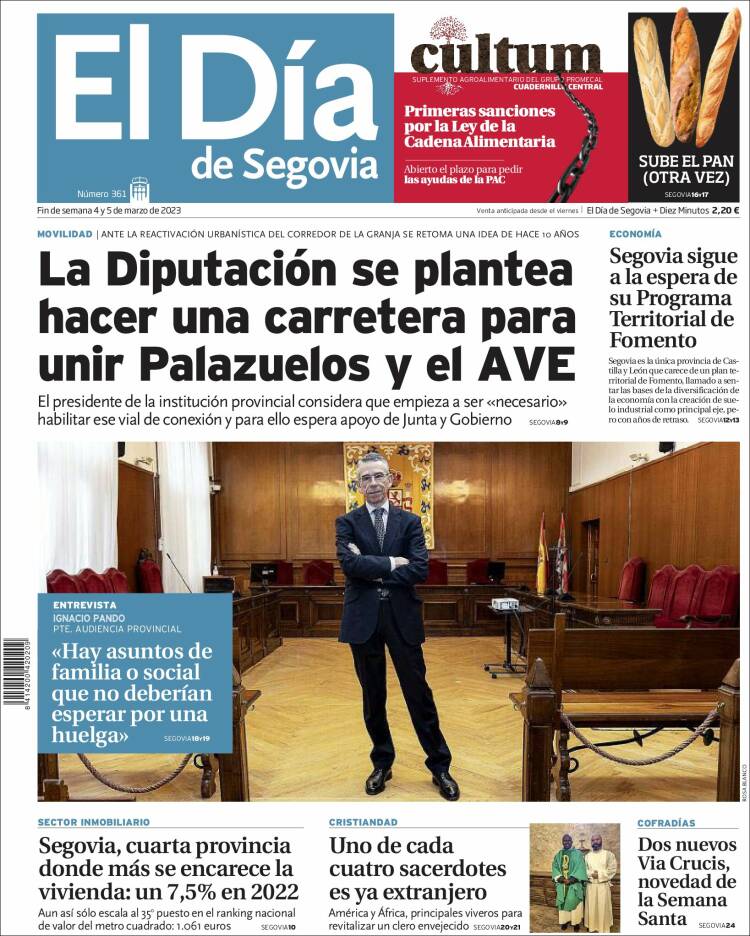 Portada de El Día de Segovia (España)