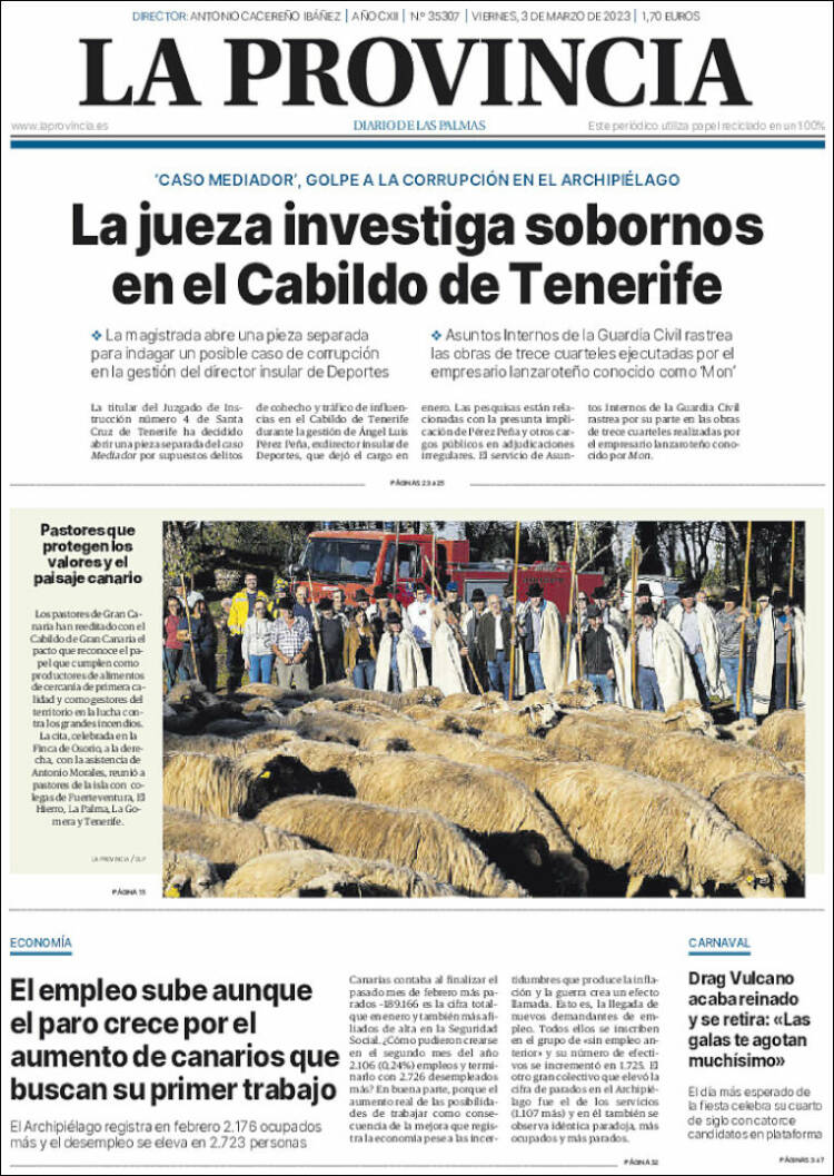 Portada de La Provincia (España)