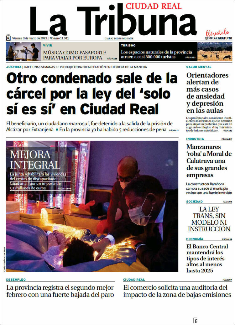 Portada de La Tribuna de Ciudad Real (España)