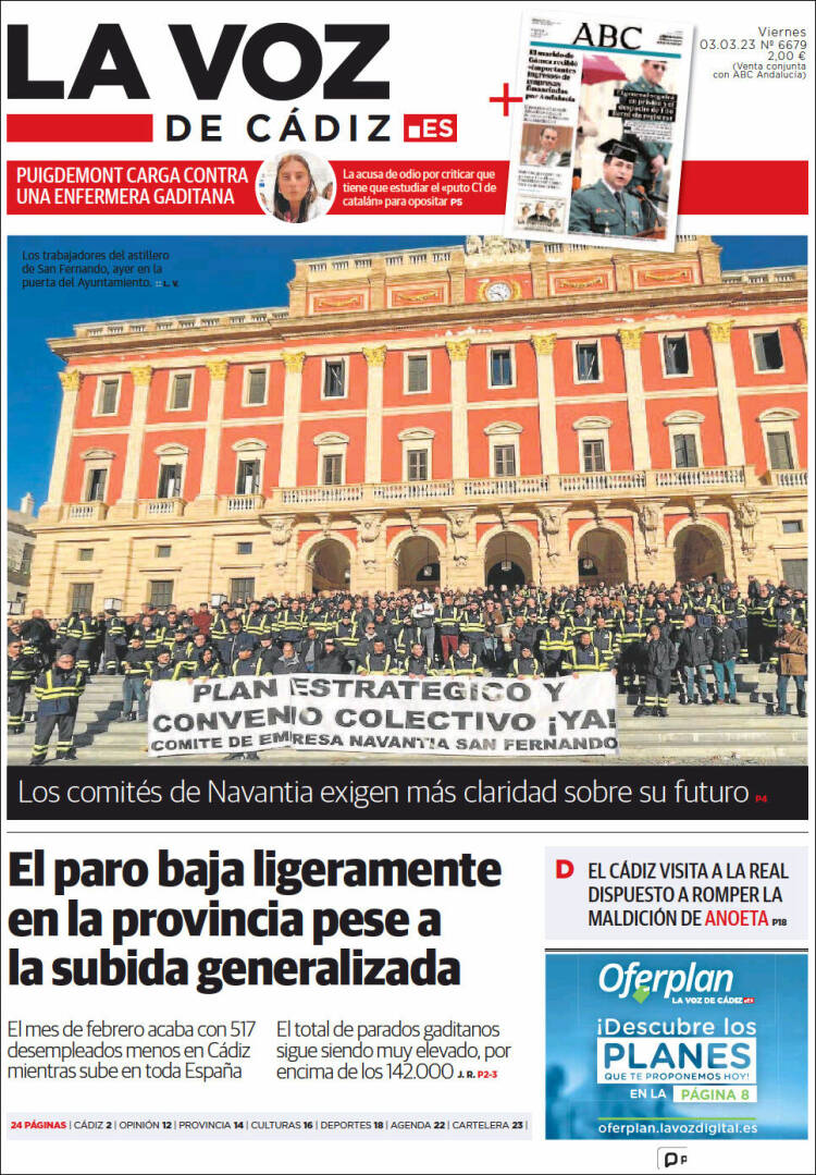 Portada de La Voz de Cádiz (Spain)