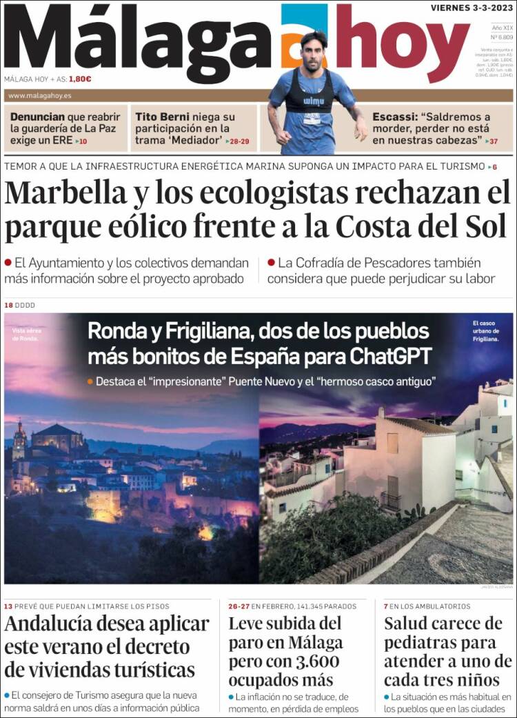 Portada de Málaga Hoy (España)