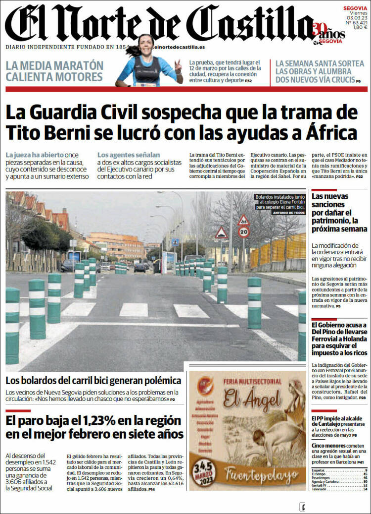 Portada de Norte de Castilla - Segovia (España)
