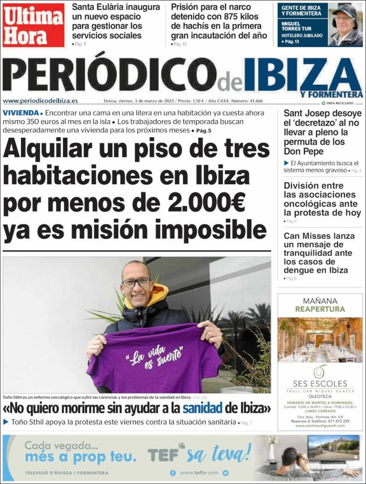 Portada de Periódico de Ibiza (España)