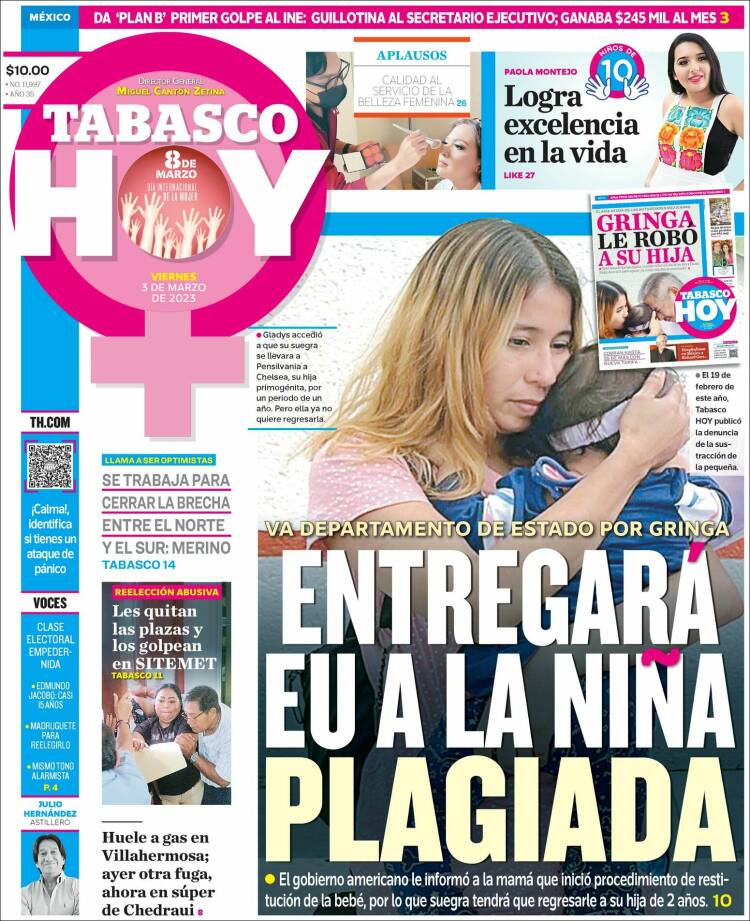 Portada de Tabasco Hoy (M&eacute;xico)