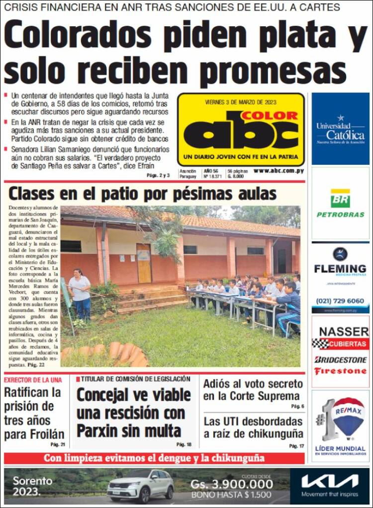Portada de ABC Color (Paraguay)