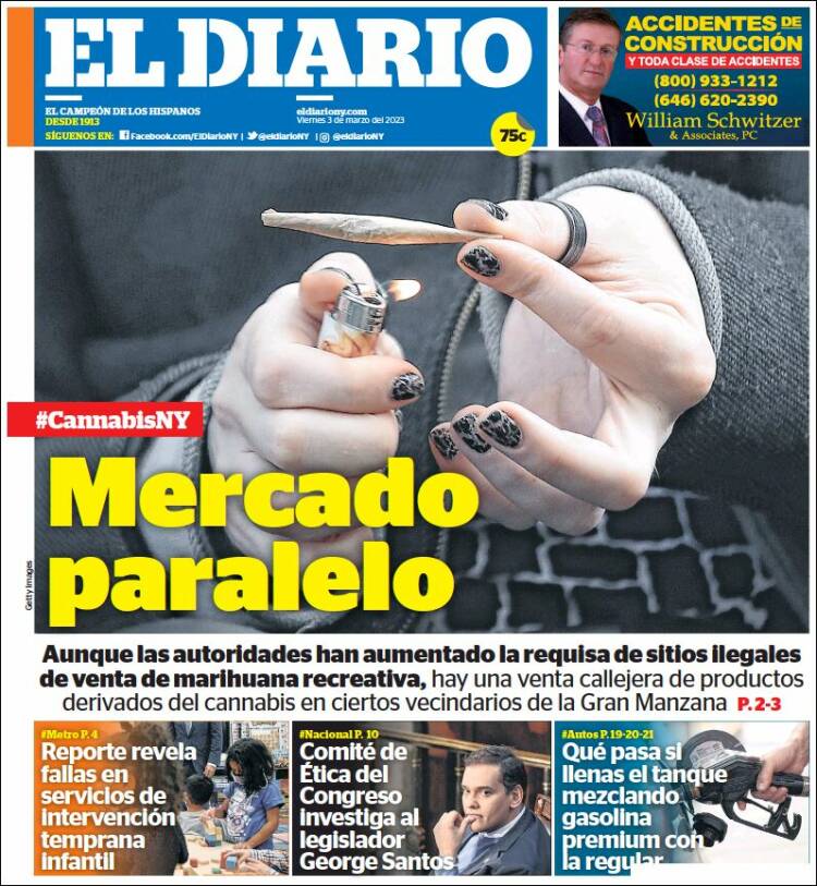 Portada de El Diario NY (USA)