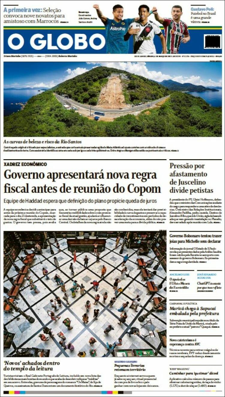 Portada de O Globo (Brasil)