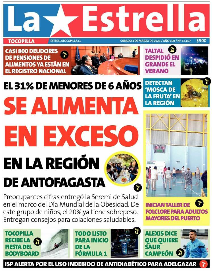 Portada de La Estrella de Tocopilla (Chile)