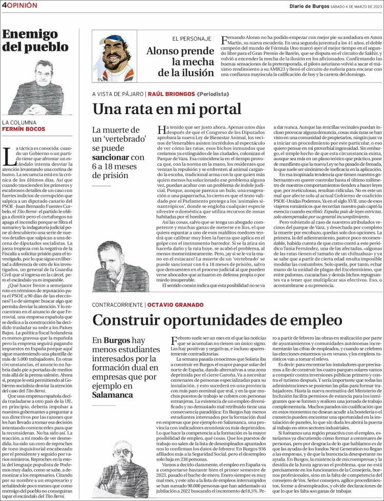 Portada de Diario de Burgos (España)