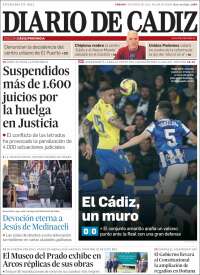 Portada de Diario de Cádiz (España)