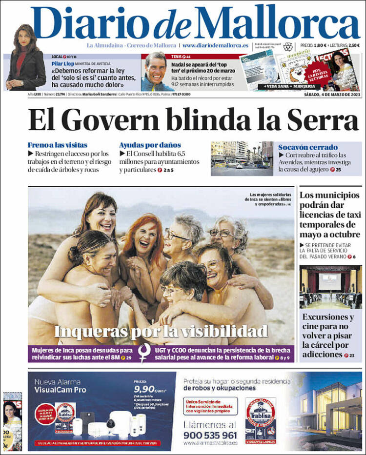 Portada de Diario de Mallorca (España)