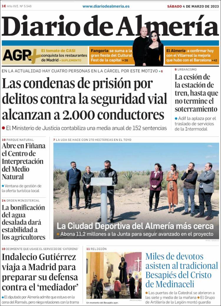 Portada de Diario de Almería (España)